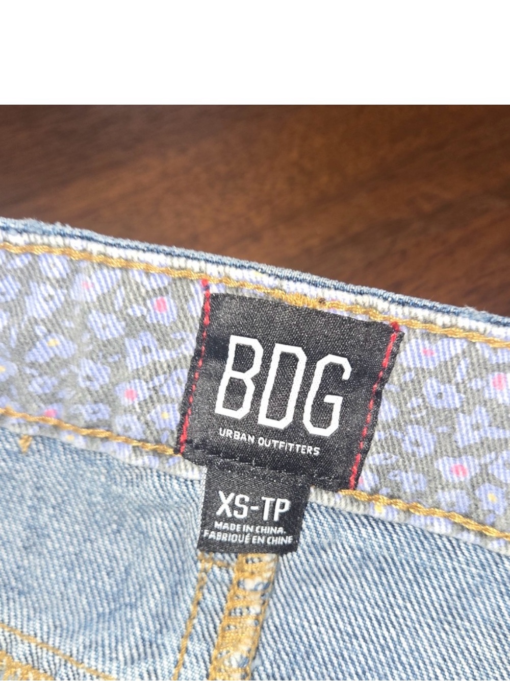 BDG Mixed Floral Patchwork Denim Mini Skirt - Blue, Lavender & Pink - Picture 4 of 4